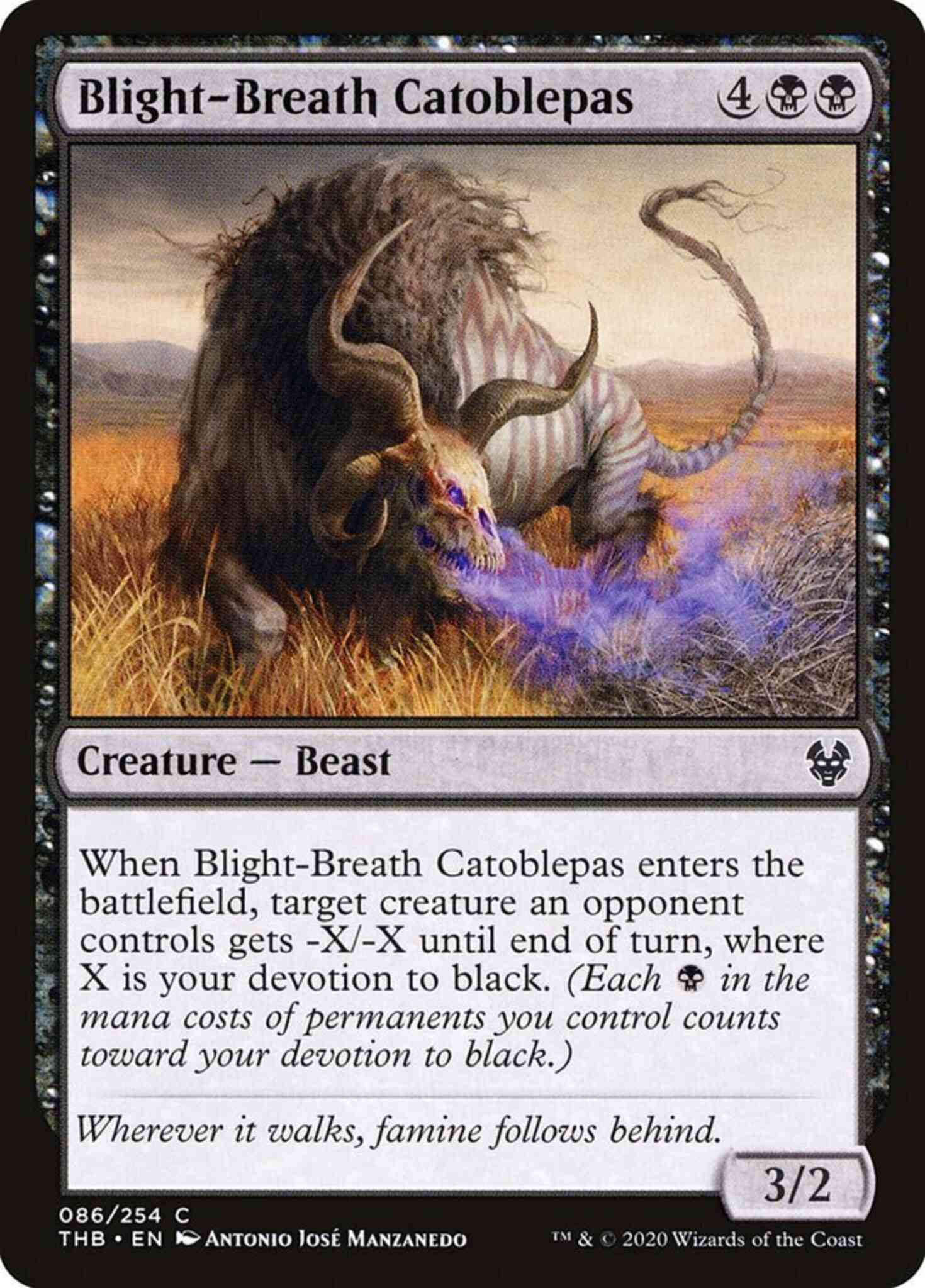 Blight-breath catoblepas 86 – Magic Blight-Breath Catoblepas [86] [Theros Beyond Death] [Non-Foil]