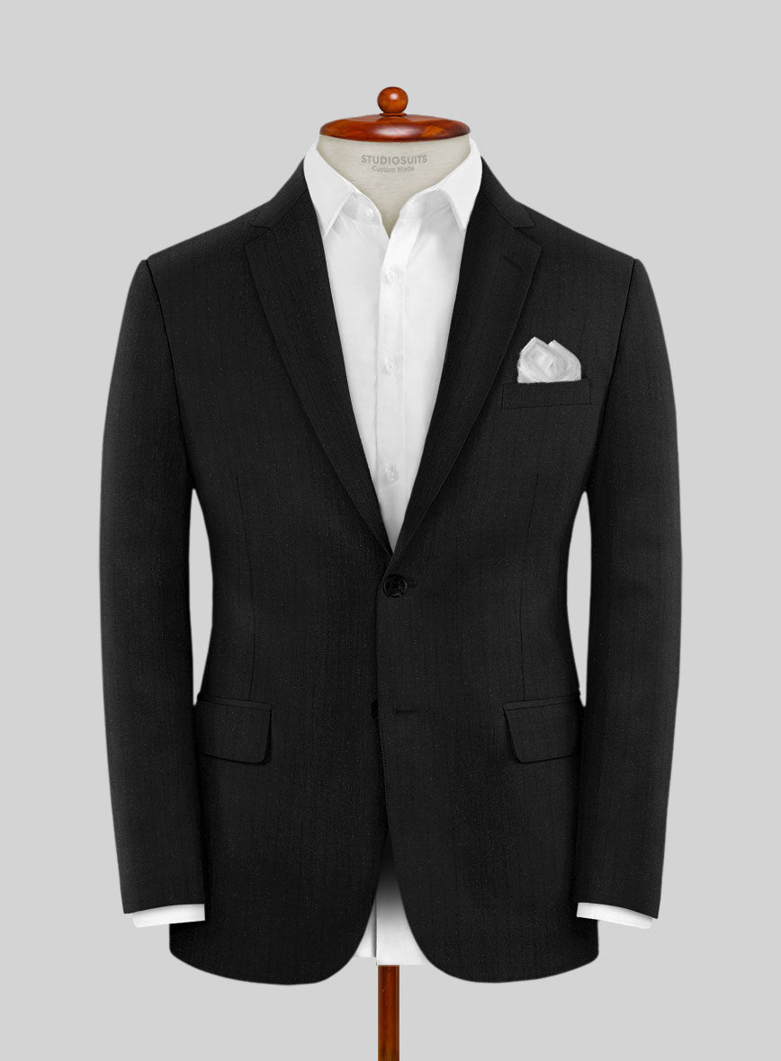 StudioSuits Napolean Party Stripe Black Wool Jacket