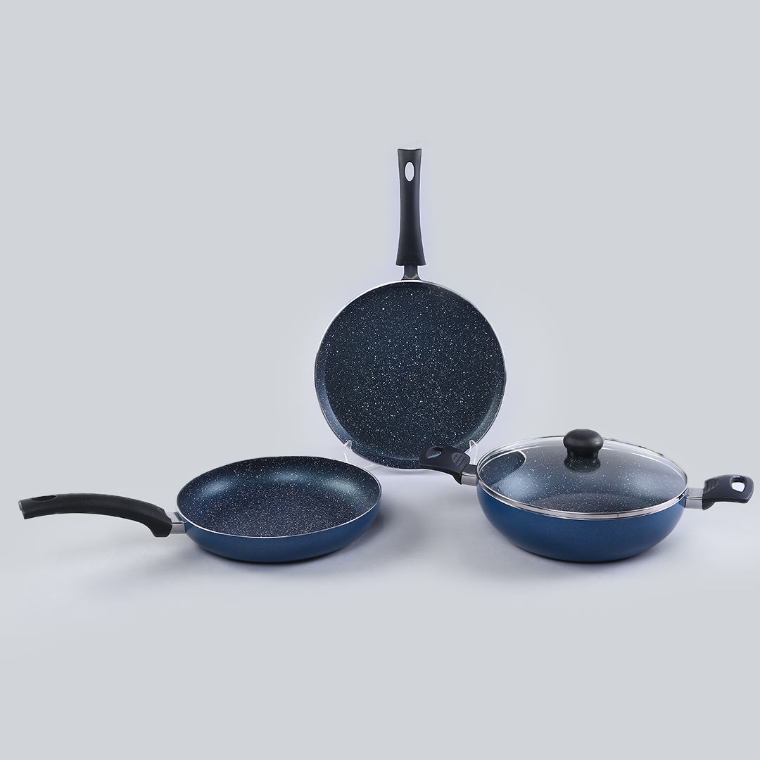 Wonderchef Sigma Non-stick Cookware Set, 4Pc (Kadhai with Lid,.