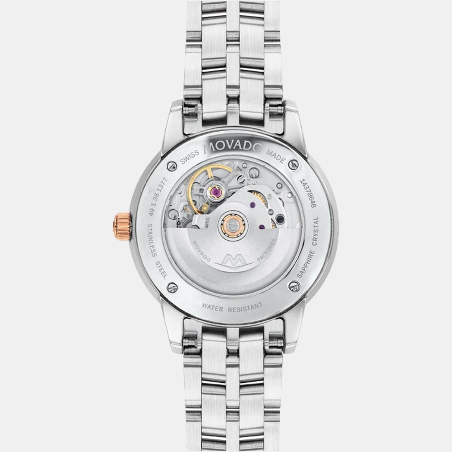 Movado 1881 Automatic Women Quartz Mother Of Pearl Dial Analog Stainless Steel Watch 0607488M - view 3