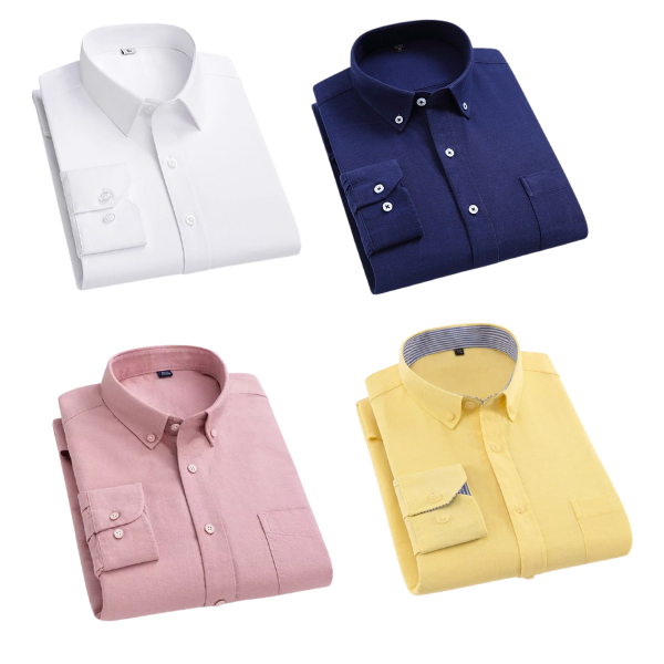 BlackTree Combo of 4 Cotton Shirt for Man ( White,Navy Blue,Pink and Lemon )