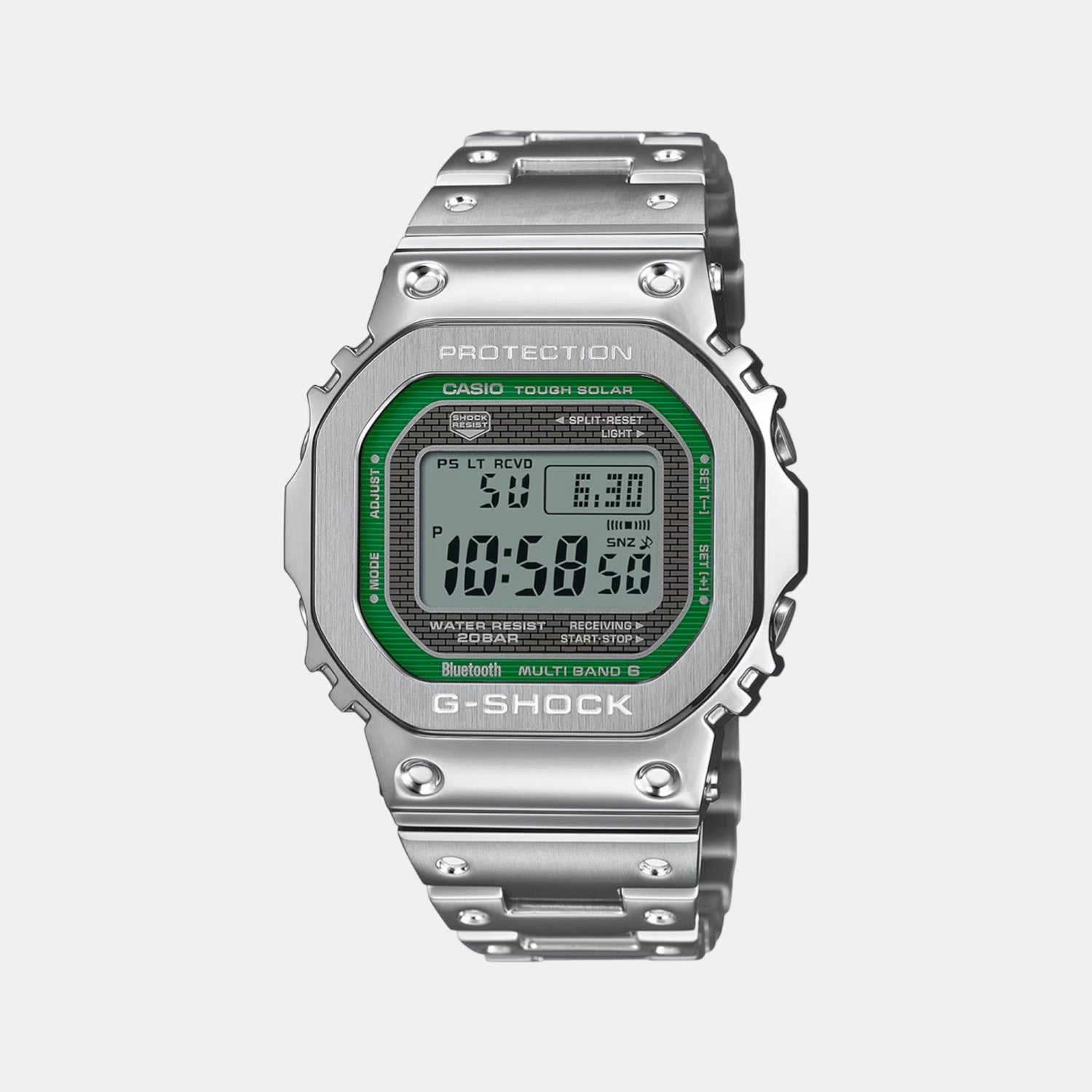 Casio G-Shock Men Quartz Green Dial Digital Stainless Steel Watch G1628