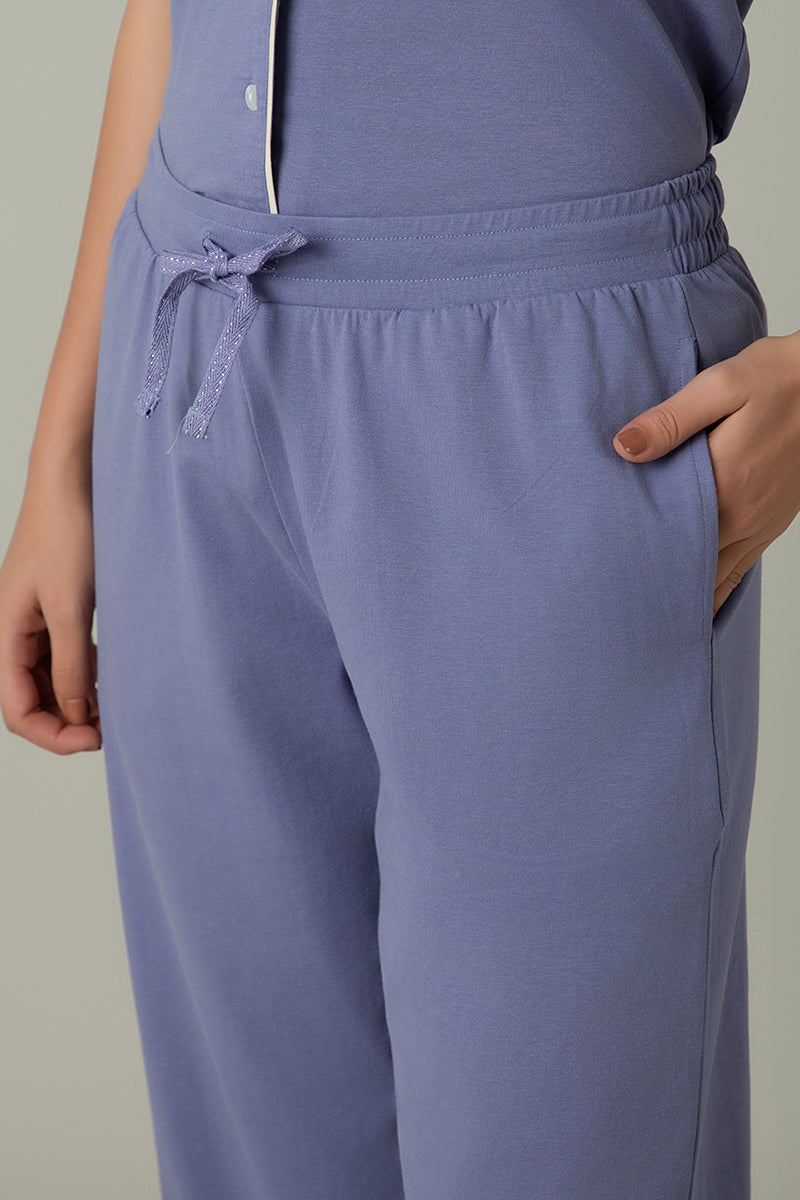 Amante Sleep Button Down PJ Set - Lavender Violet - view 5