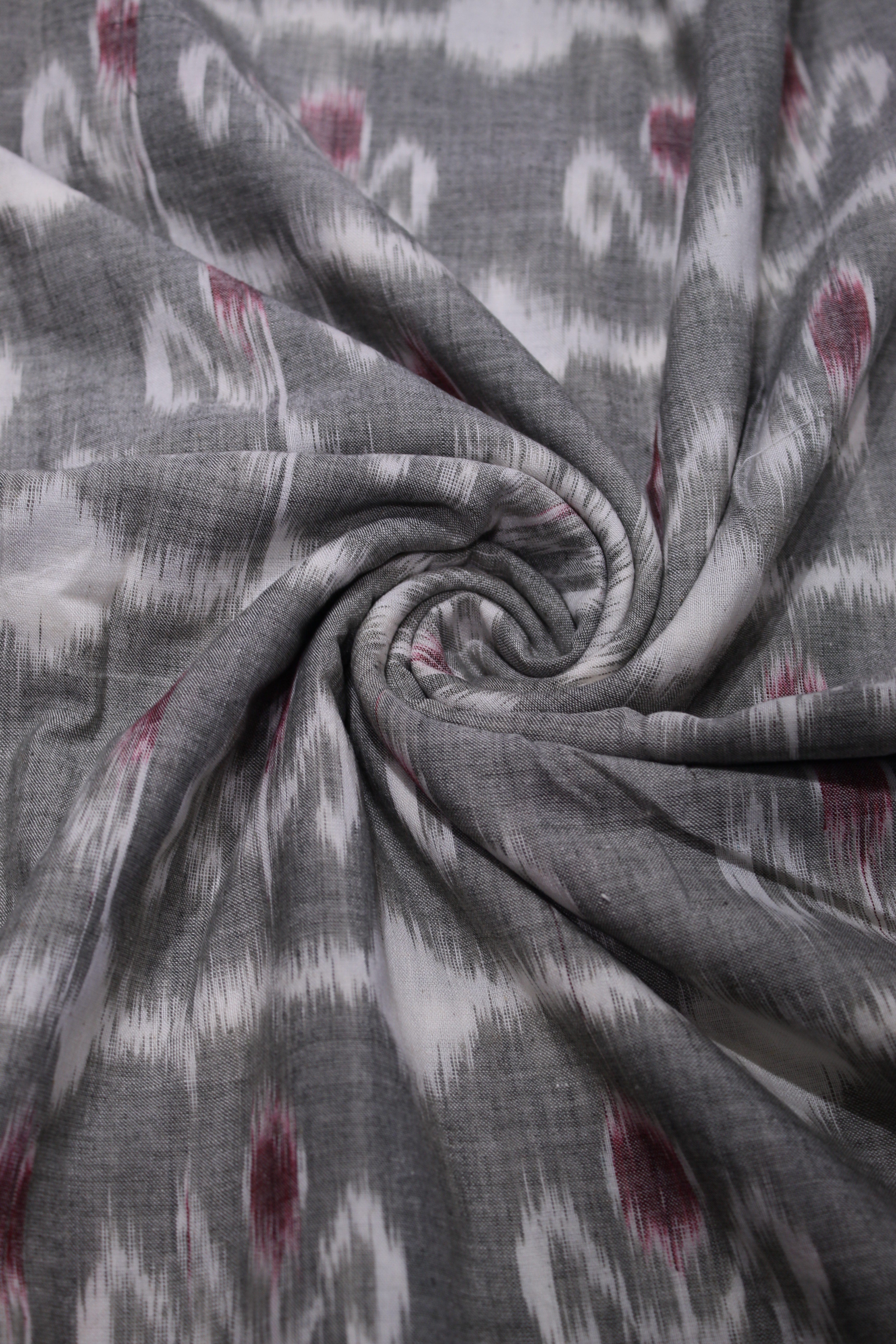 IndianVillèz Moss Green Sambalpuri Ikat Cotton Fabric