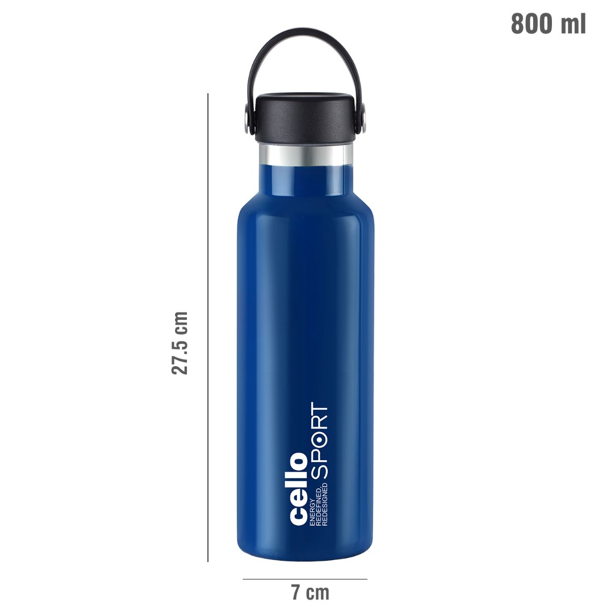 Cello Aqua Bliss Flask, Vacusteel Water Bottle, 800ml - view 27