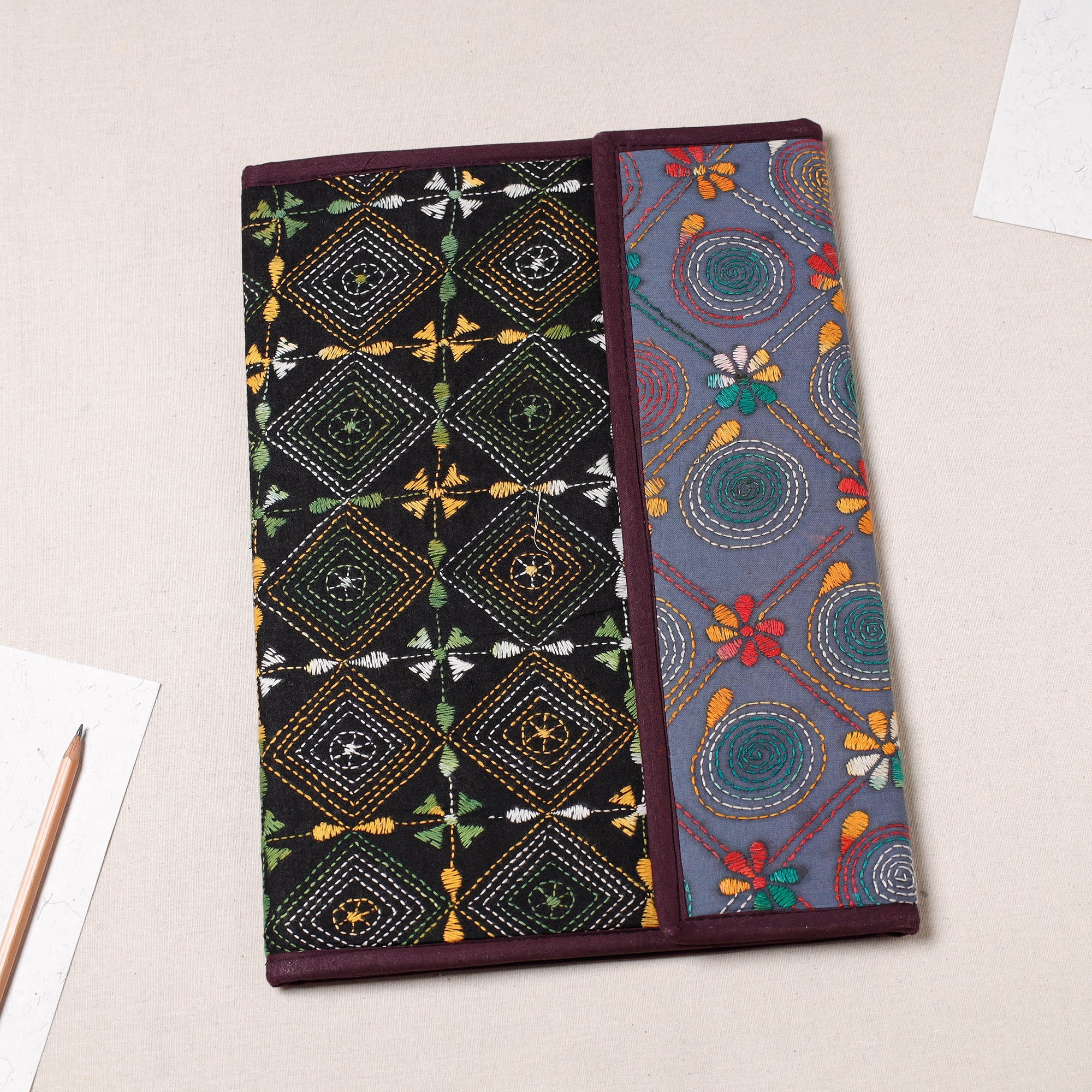 ASALKAAR Bengal Kantha Work Handcrafted File Folder