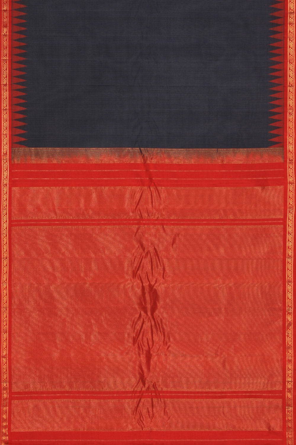 Kalanjali Gadwal Cotton Silk Grey Saree – Women's - view 3
