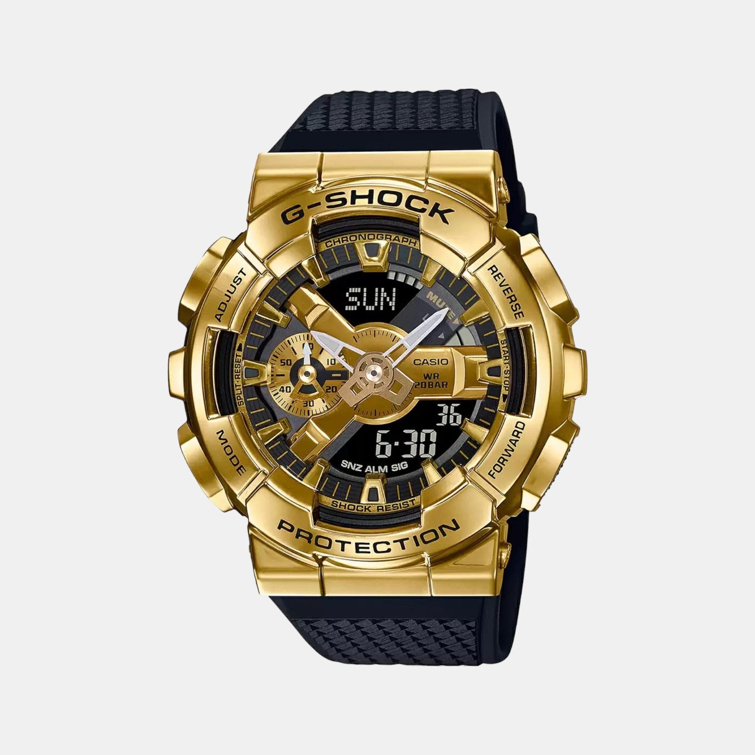 Casio G-Shock Men Quartz Gold Dial Analog-Digital Resin Watch G1053