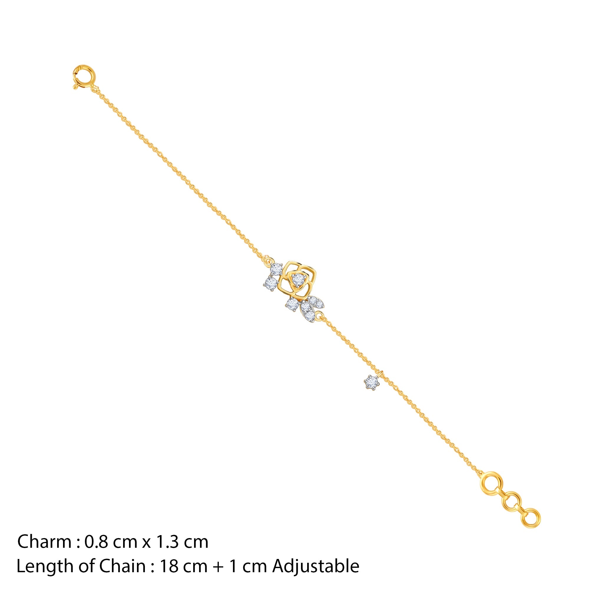 GIVA Jewellery Gold Floral Rhapsody Diamond Bracelet - view 4