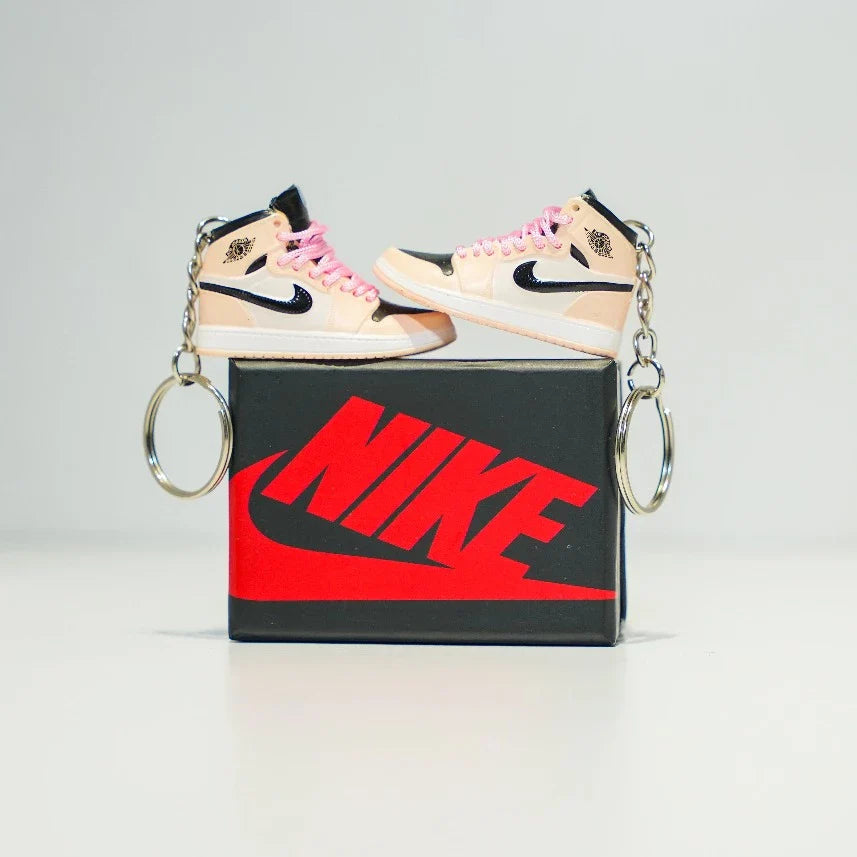 Kicks Machine 3D Sneaker Keychain With Box - AJ1 Mid Crimson Pink