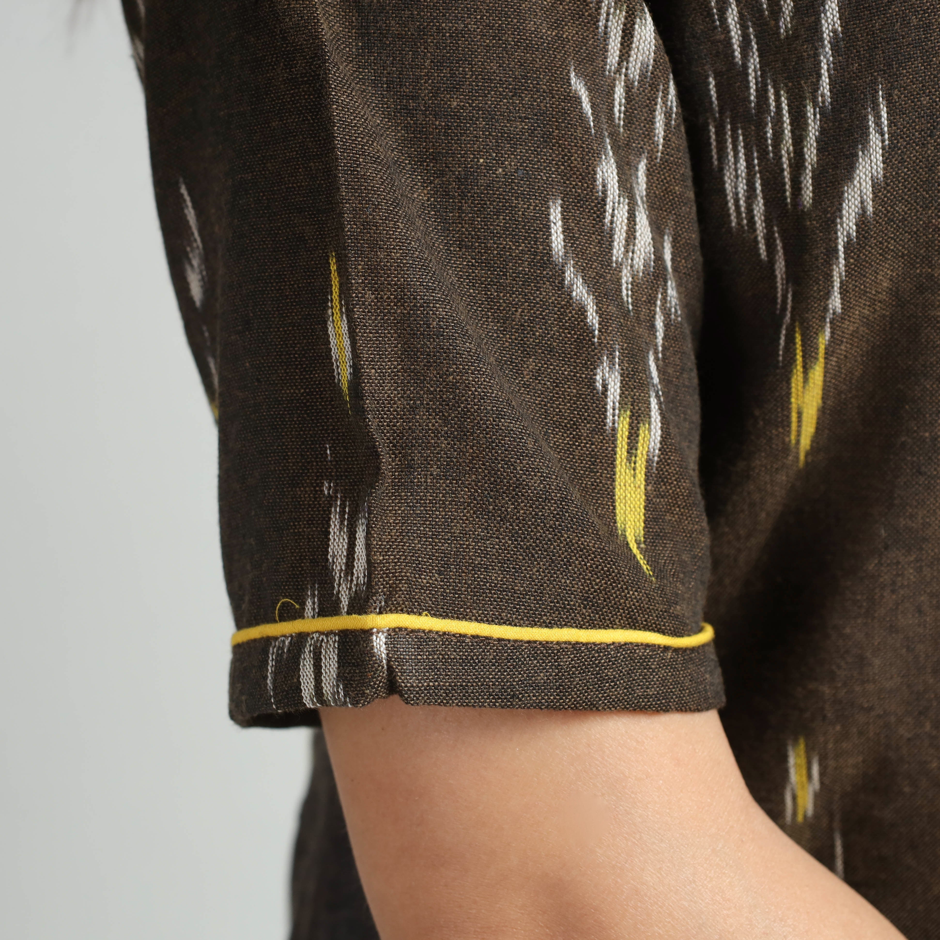 ITOKRI CASUALS Brown - Pochampally Ikat Weave Cotton Dress - view 5
