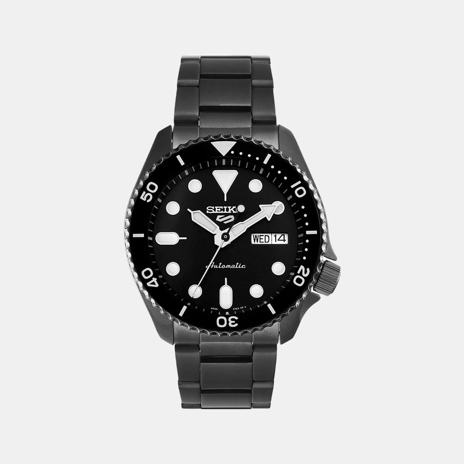 Seiko 5 Sports Men Automatic Black Dial Analog Stainless Steel Watch SRPD65K1