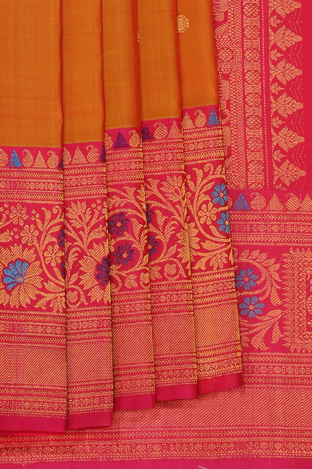 Kalanjali Gadwal Silk Yellow Saree – Women's