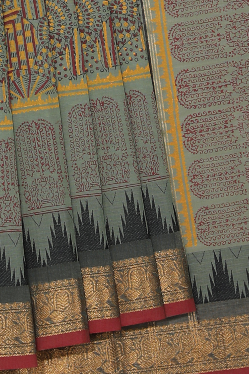 Kalanjali Ethnics Hand block printed cotton saree