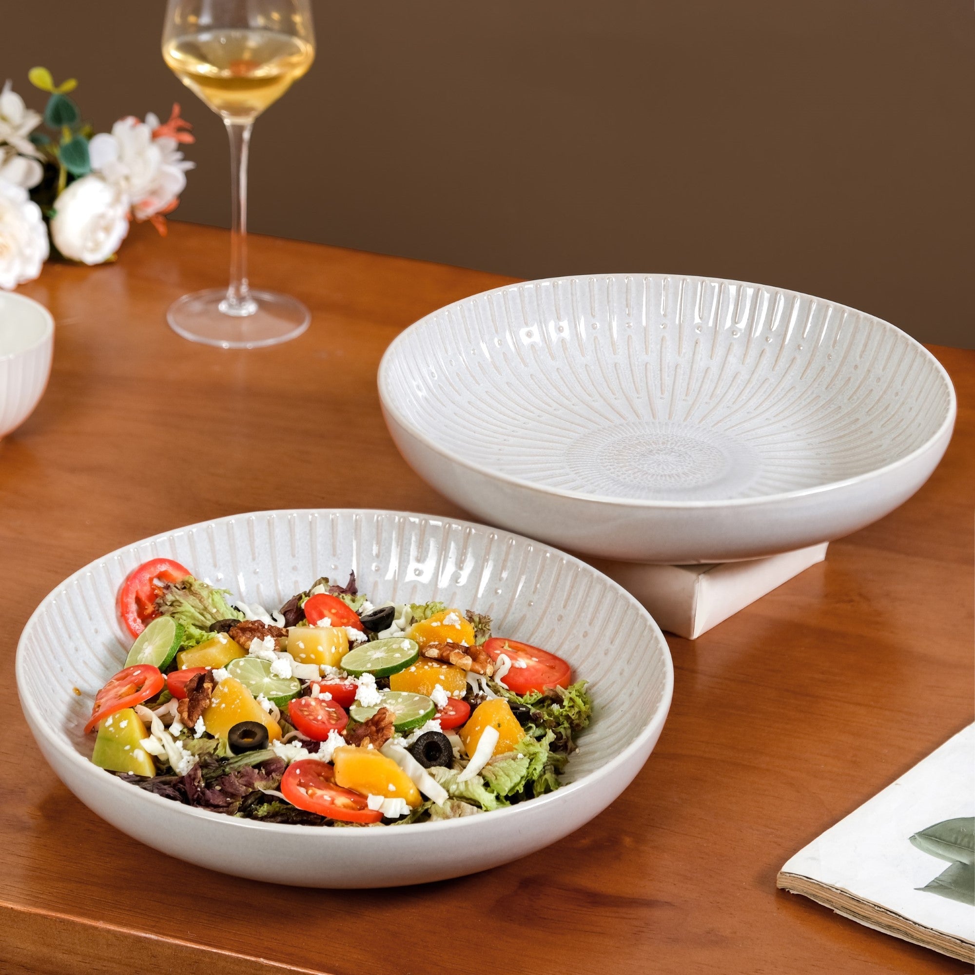 Nestasia Set Of 2 Chic Ceramic Large Buddha Bowls 1800ml - view 8