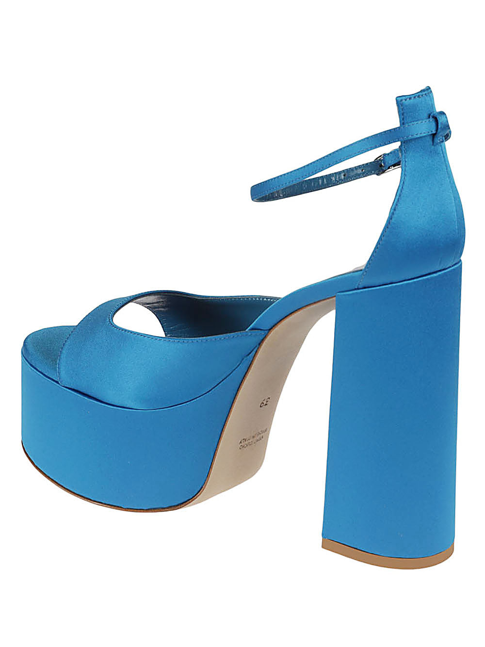 Lella Baldi Blue satin platform sandals - view 3