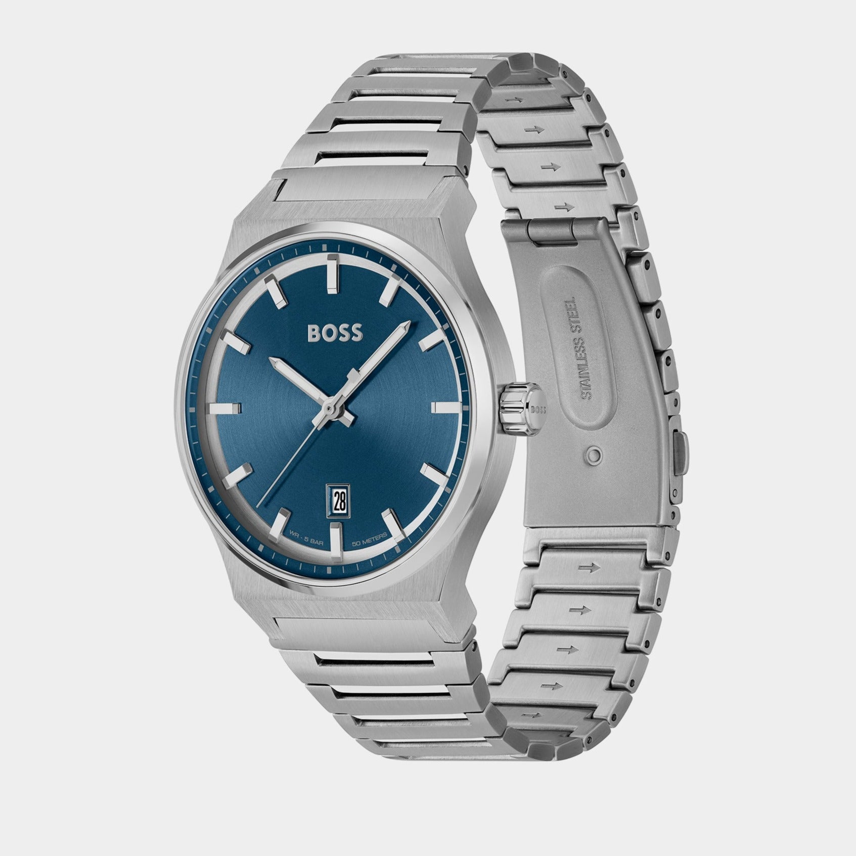 Boss Candor Men Quartz Blue Dial Analog Stainless Steel Watch 1514076 - view 2