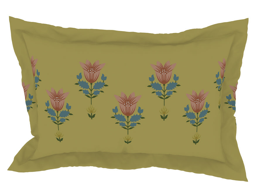 Spaces India Floral Pear Sorbet - Light Yellow 100% Cotton Double Bedsheet - Queens Garden By Spaces - view 5