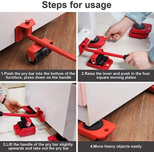 Roposo Clout Furniture Lifter -Furniture Lifter Mover Tool Set Heavy Duty Furniture Shifting Lifting Moving Tool with Wheel Pads - view 3