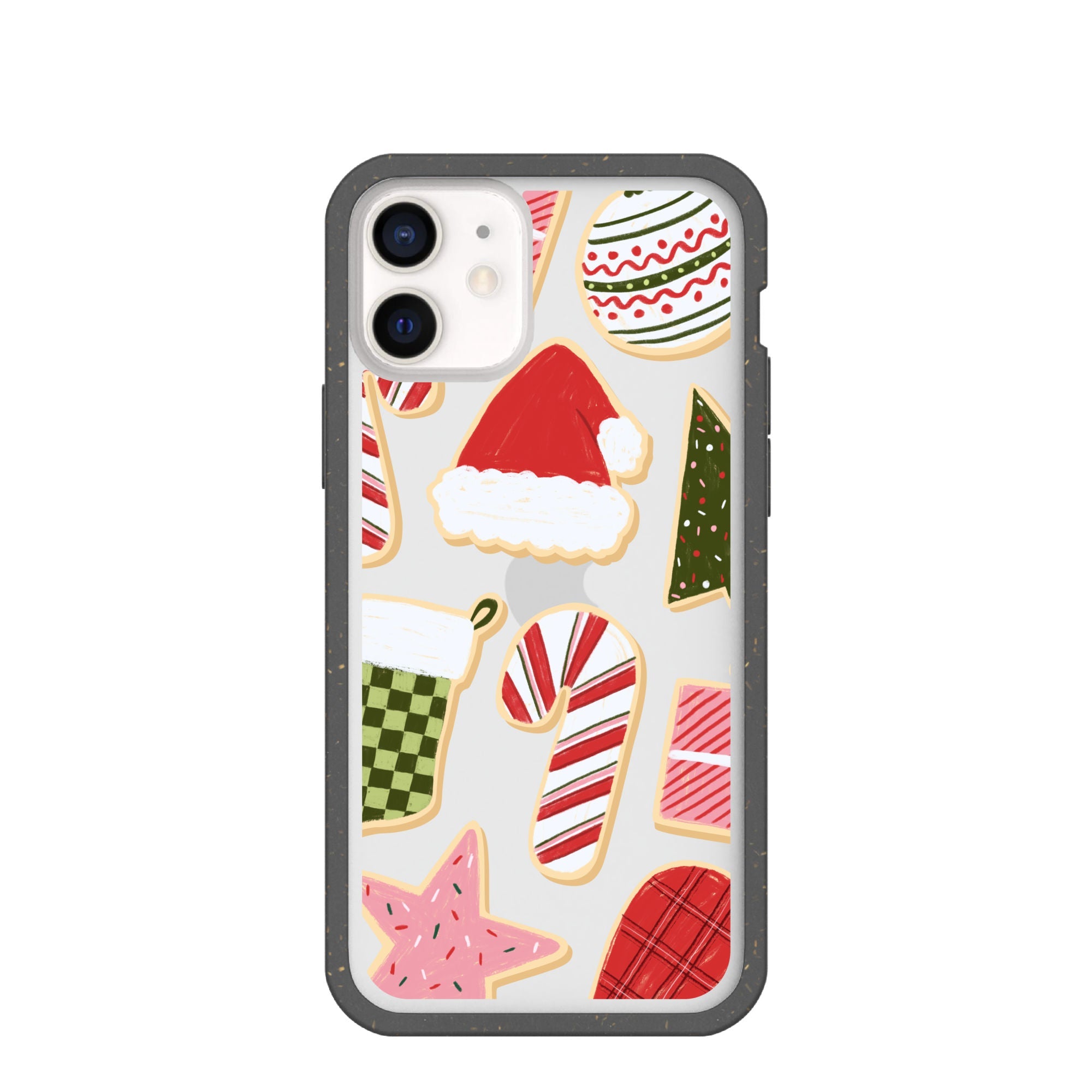 BlackTree Clear Festive Cookies iPhone 12 Mini Case With Black Ridge
