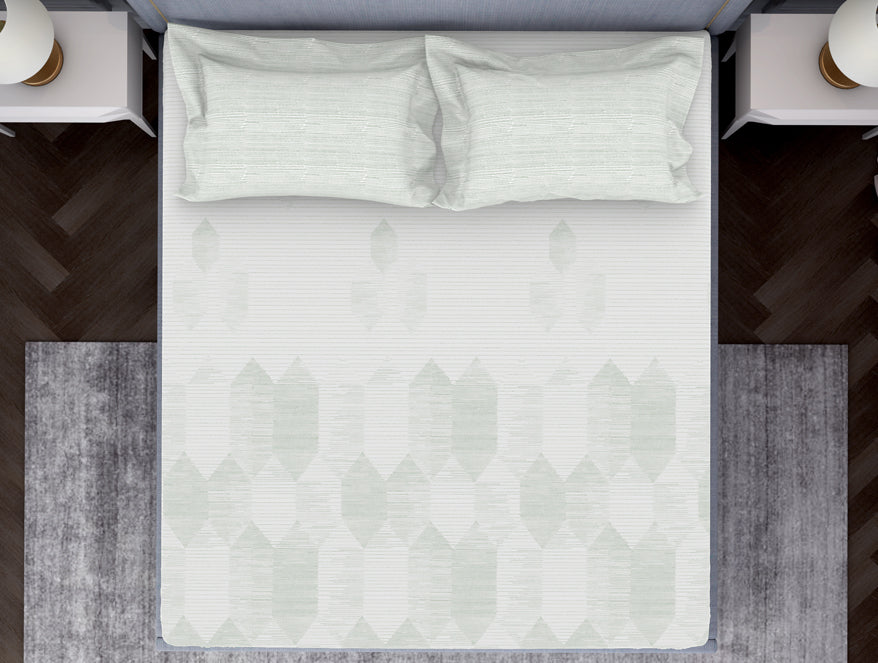 Spaces India Tonalelgence Geometric 100% Cotton Double Bedsheet - Essentials by Spaces - view 9