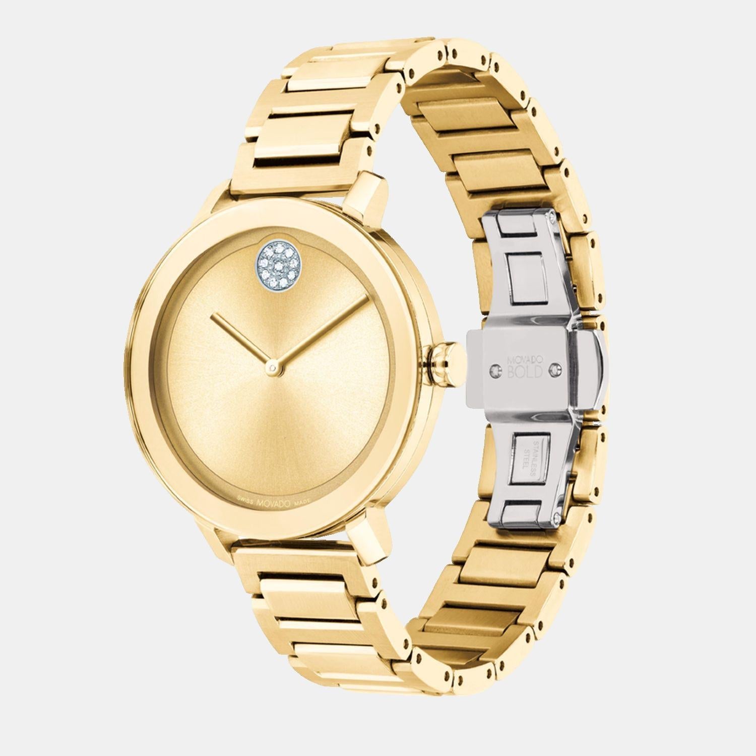 Movado Bold Women Quartz Gold Dial Analog Stainless Steel Watch 3600823 - view 2
