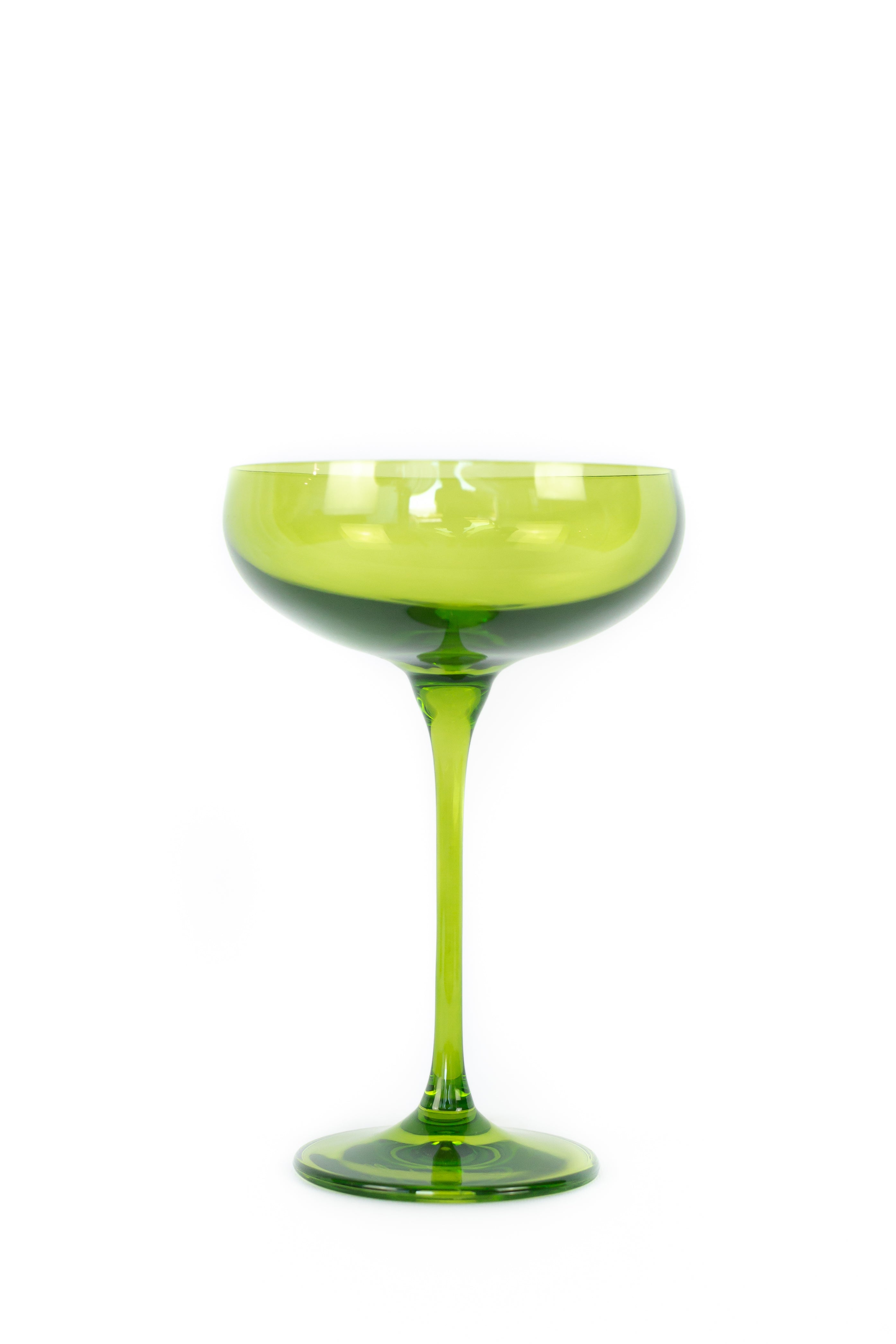 Estelle Colored Glass Estelle Colored Champagne Coupe Stemware - Set of 6 {Forest Green} - view 8