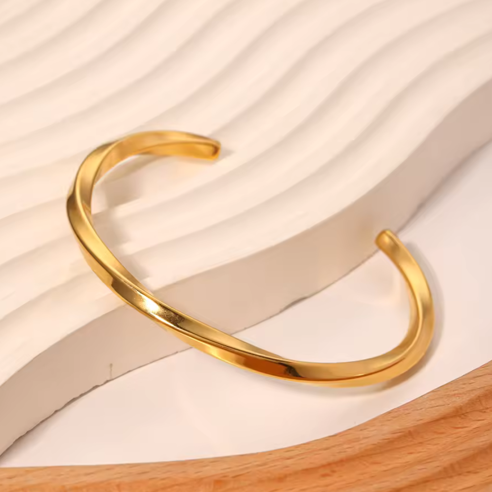 Branta Classic Gold-Tone Men’s Cuff Bracelet For Men
