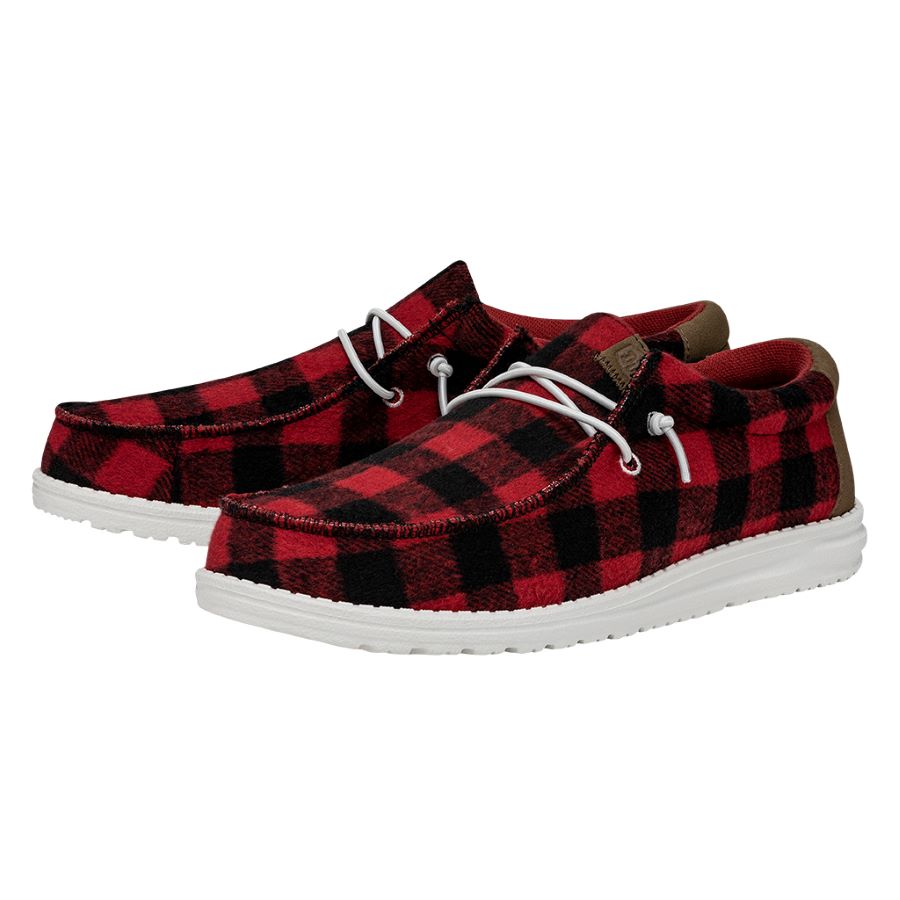 HEYDUDE shoes Wally Buffalo Plaid - Red and Black Plaid - view 2
