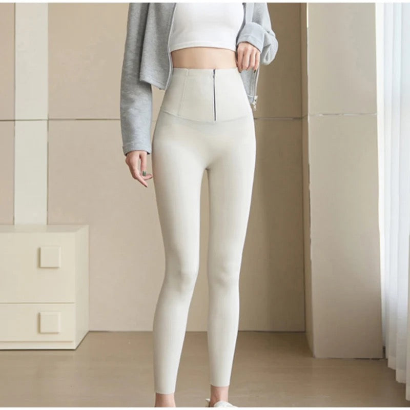 Alamode By Akanksha Martha Slimming Premium Fleece Leggings with Buttons - view 7