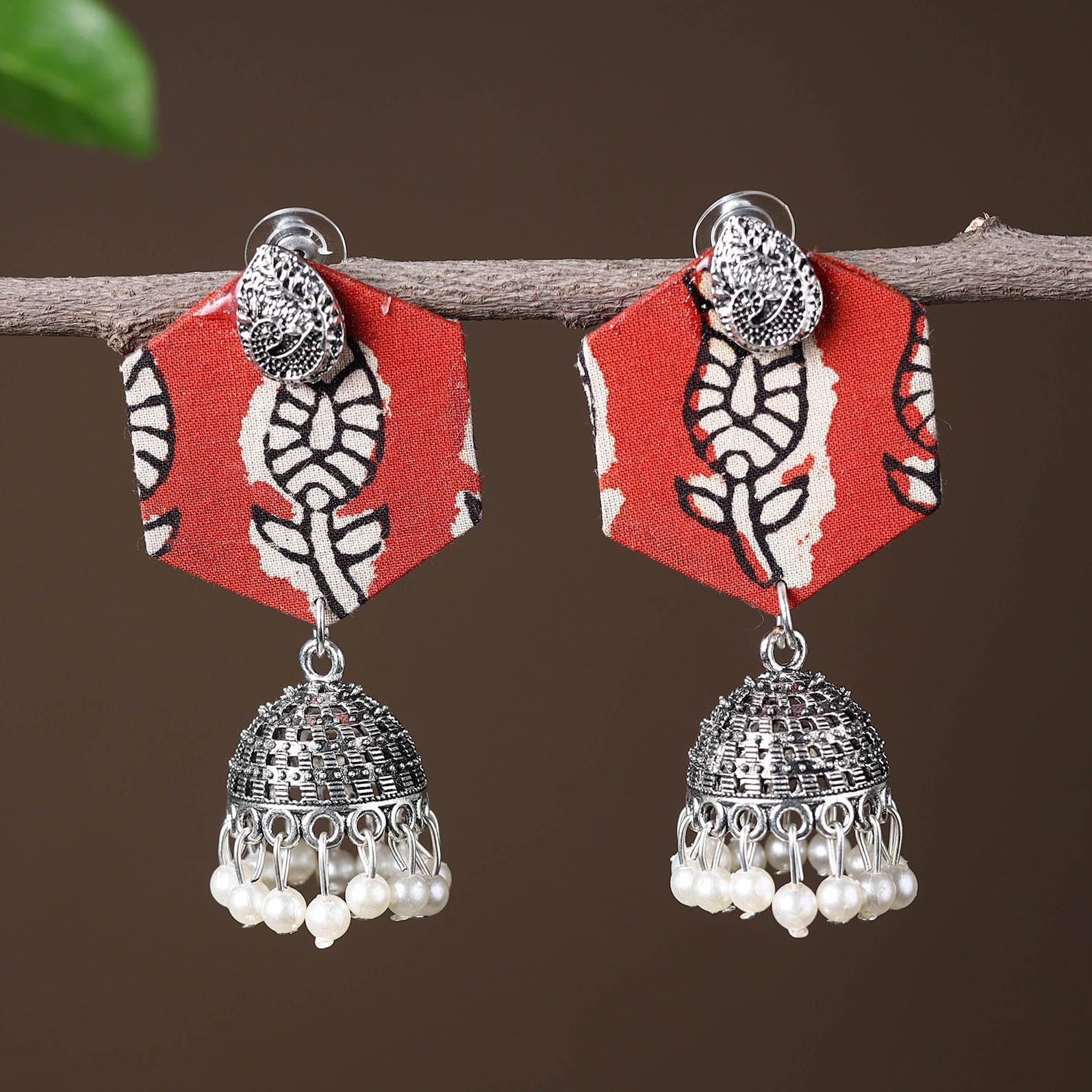 JALPARI Aarohi Handcrafted GS Fabart Jhumki Earrings - view 2