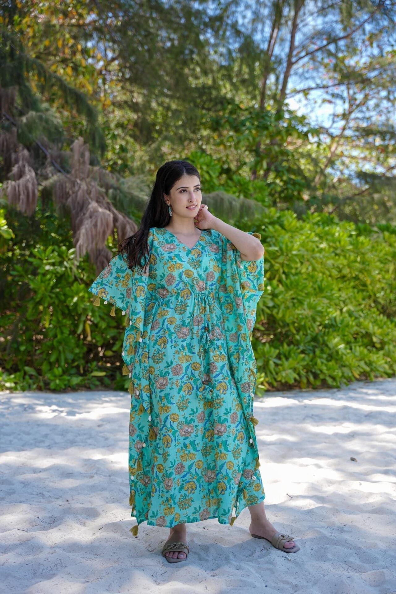 Idaho-o Verdant Petal kaftan