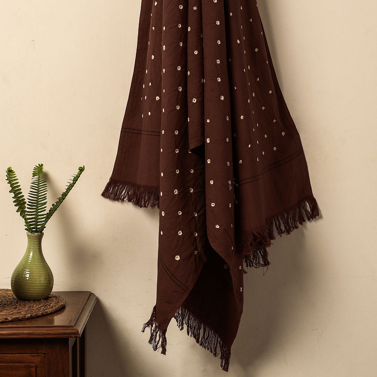 KACHCHH JI CHHAAP Brown - Bandhani Tie-Dye Handloom Cotton Towel - view 2