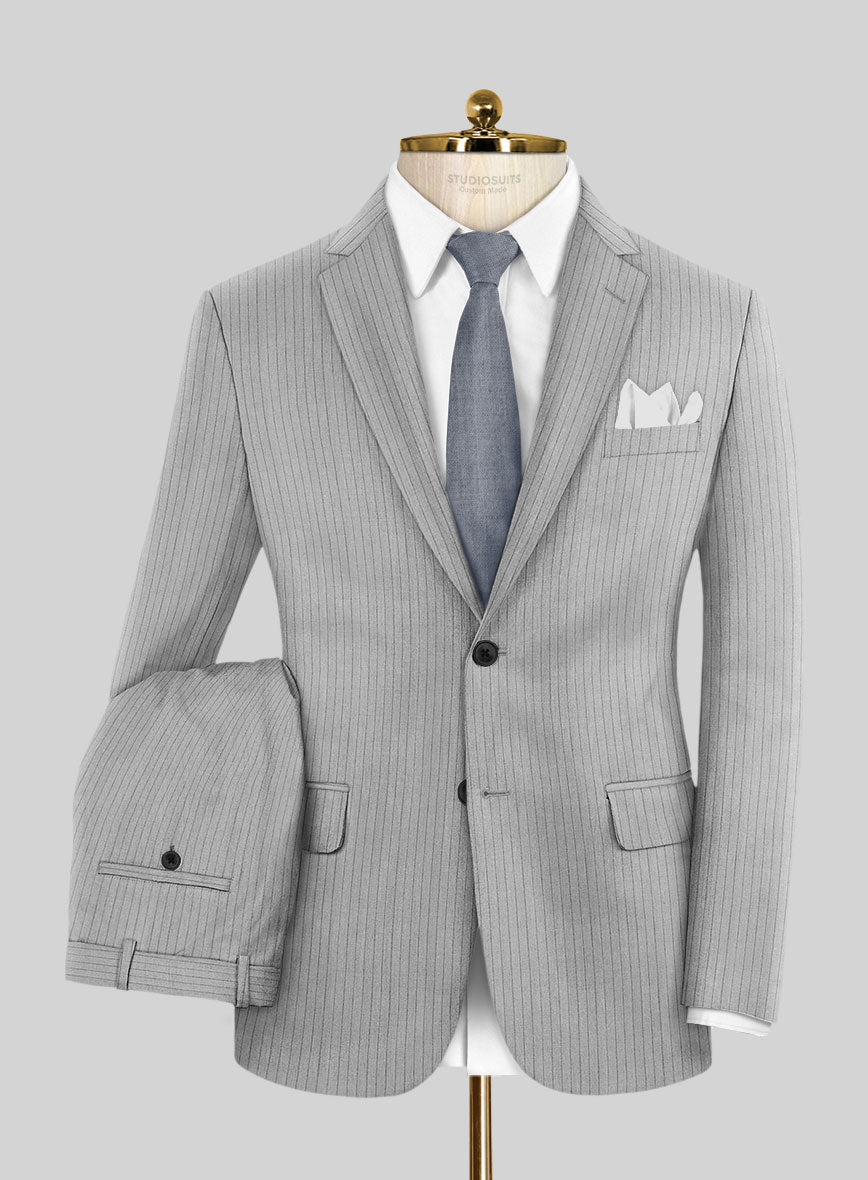 StudioSuits Reda Tibaro Gray Stripe Wool Suit