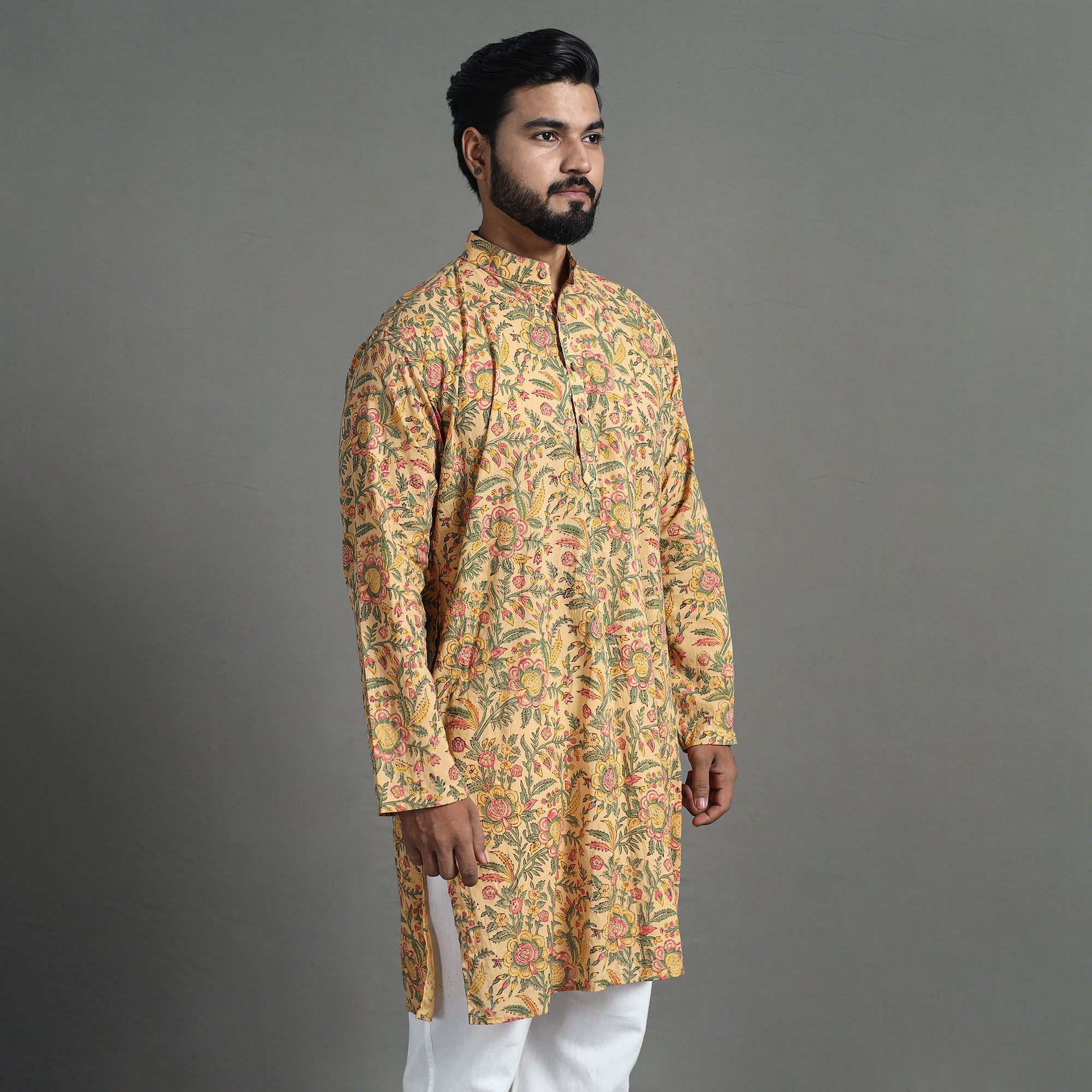 ITOKRI CASUALS Block Print Cotton Sanganeri Kurta for Men (Long) 17 - view 5