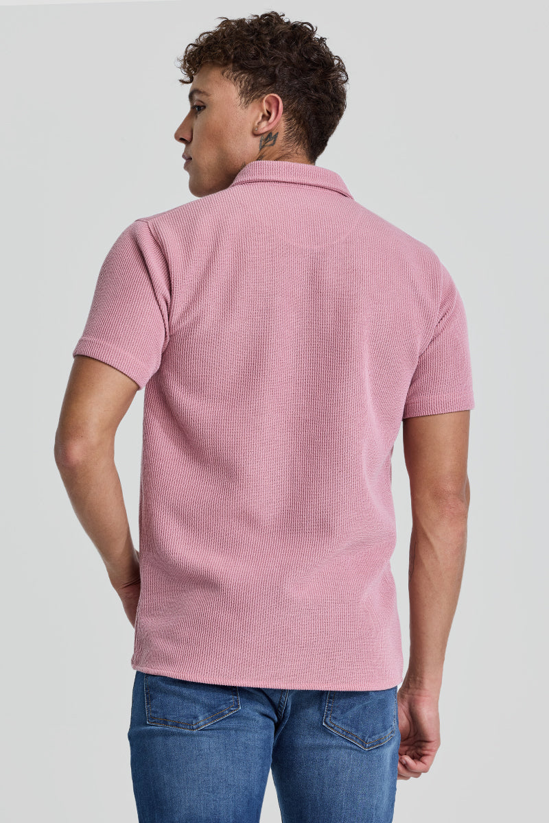 SNITCH Pink Textured Double Pocket Shirt - view 6