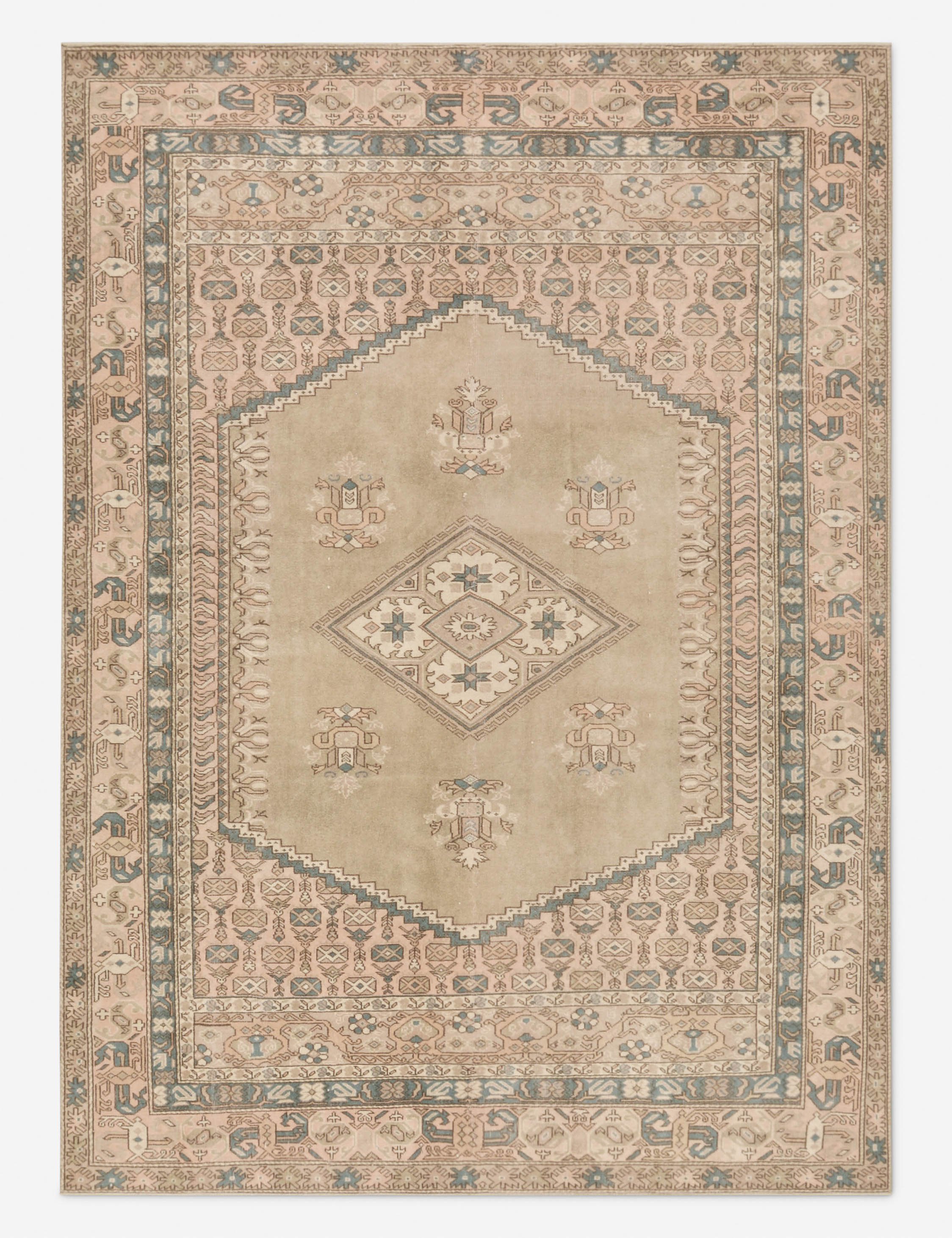 Lulu and Georgia Vintage Turkish Hand-Knotted Wool Rug No. 419, 6'6" x 8'10"