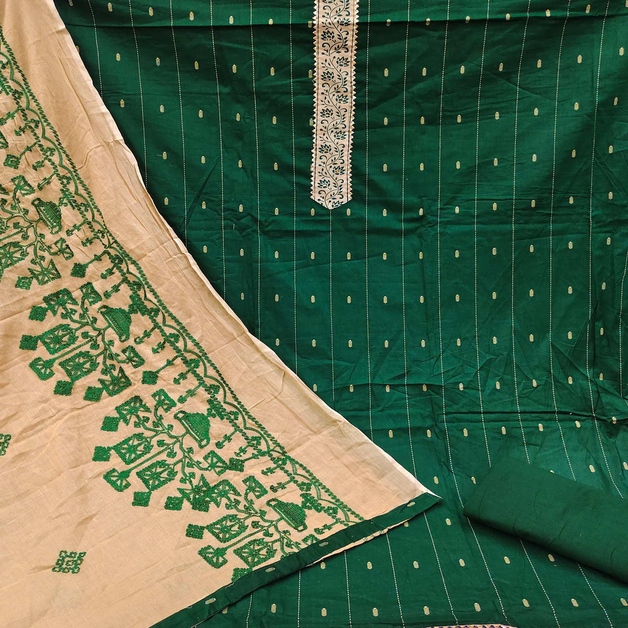 BlackTree green-casual-wear-printed-cotton-dress-material-135497 - view 2