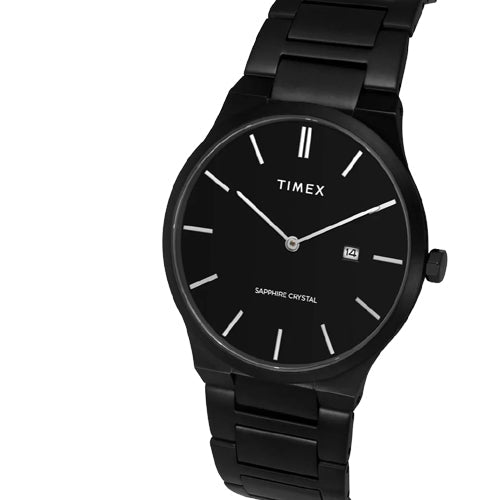 Timex E Class Men Analog Black Round Stainless Steel Dial Watch 41mm TWEG23603 - view 2