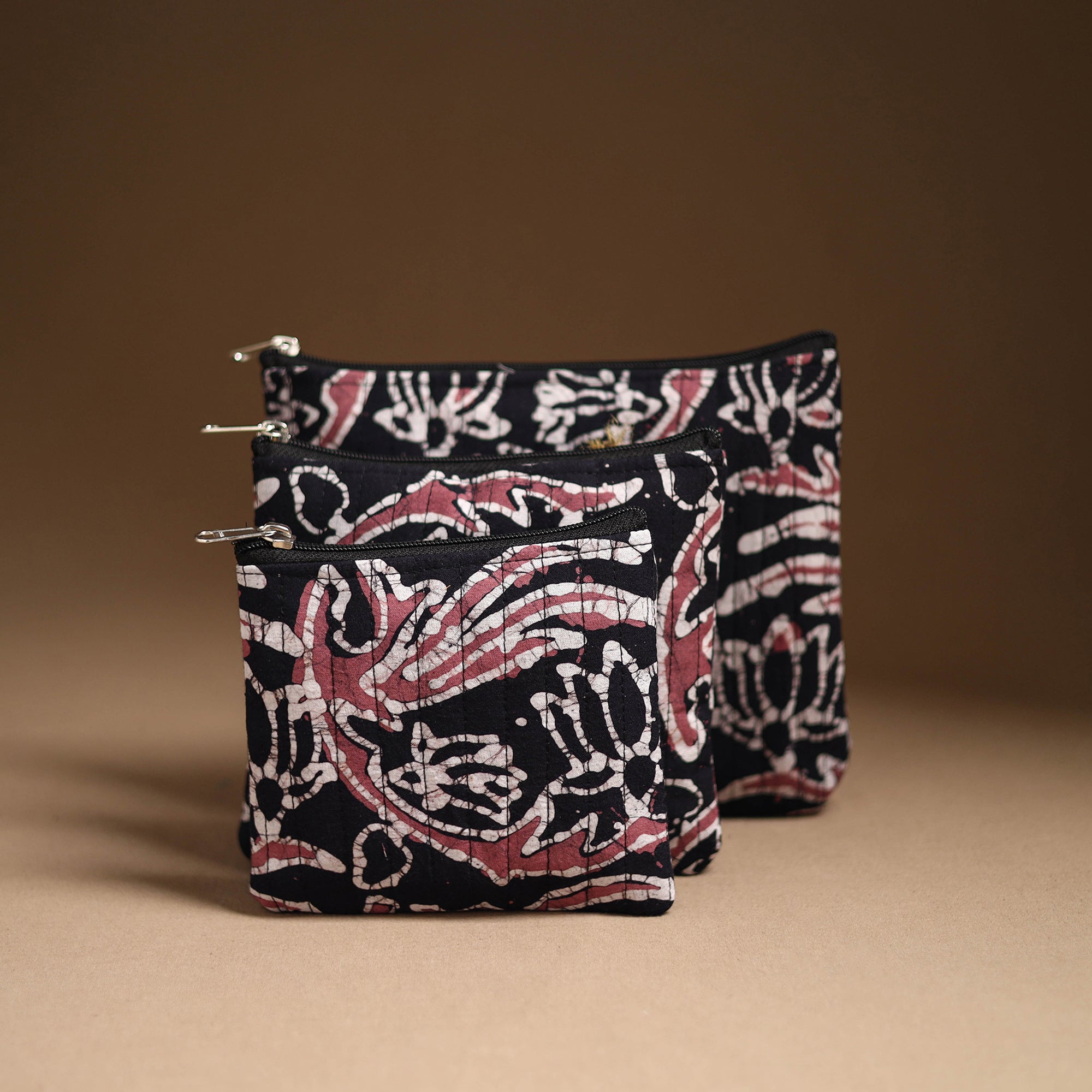 NOORI BAZAR Black - Handmade Cotton Utility Pouch Set 06