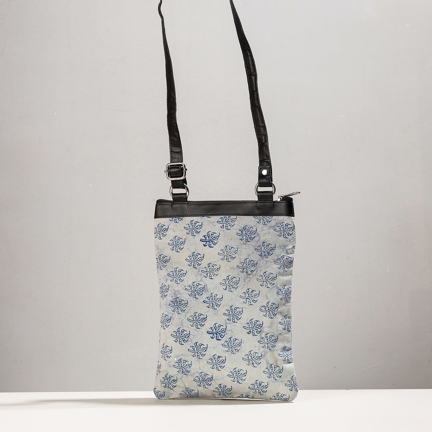 ITOKRI CRAFTS INITIATIVE Blue - Designer Sling Bag with Block Print Fabric