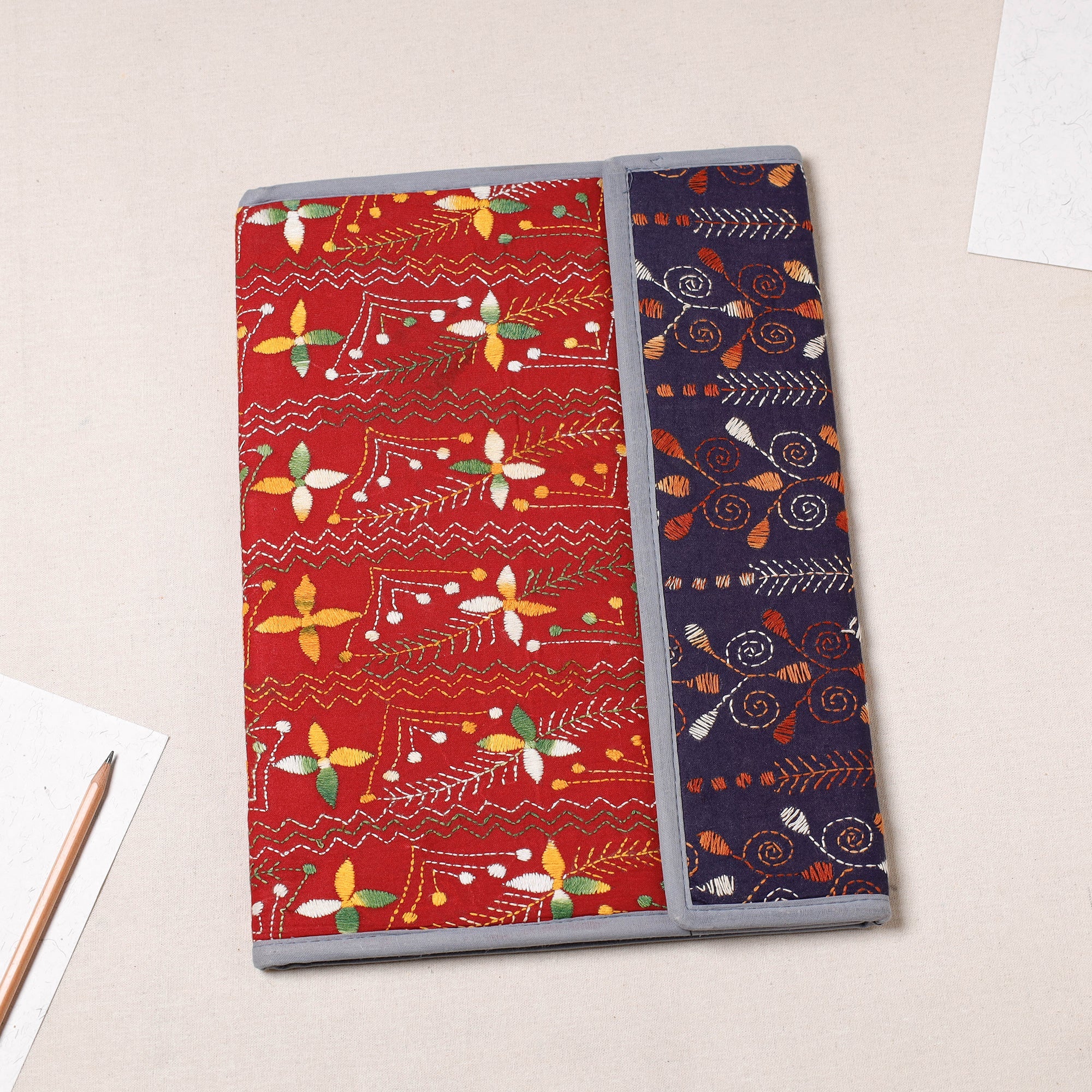 ASALKAAR Bengal Kantha Work Handcrafted File Folder