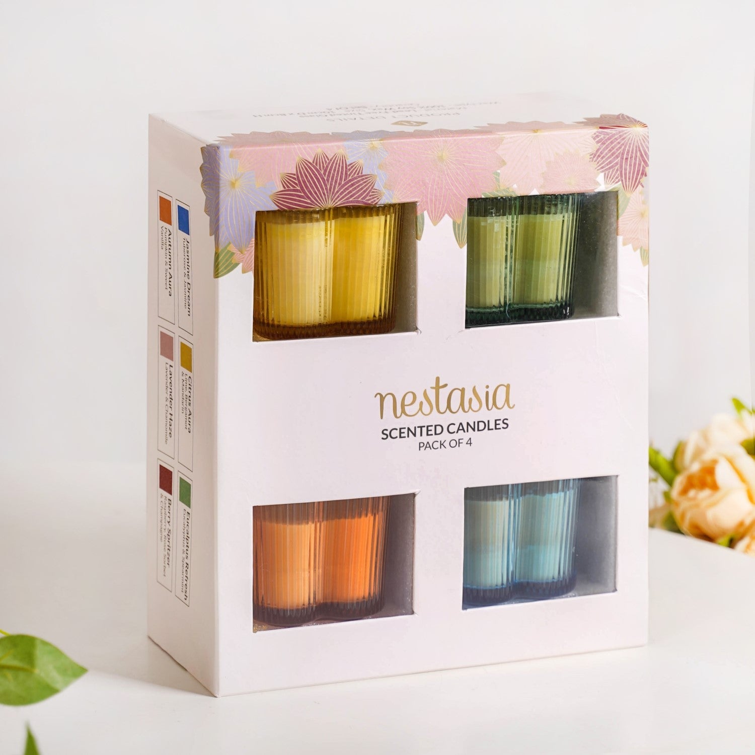 Nestasia Scented Oasis Fragrant Lucky Leaf Candle Set Of 4 - view 2