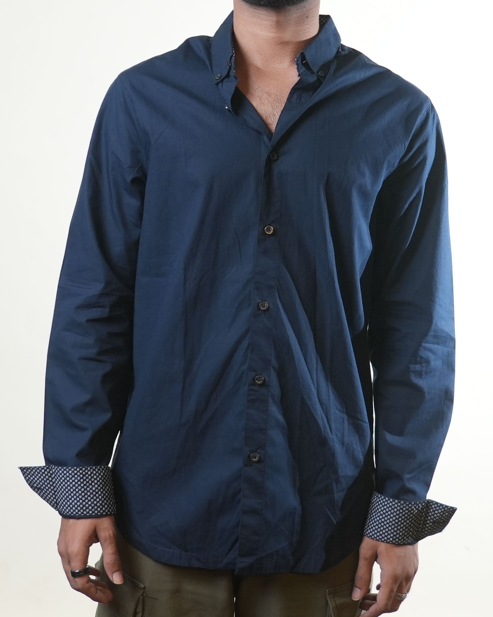 Armani Exchange Navy Blue Regular Shirt