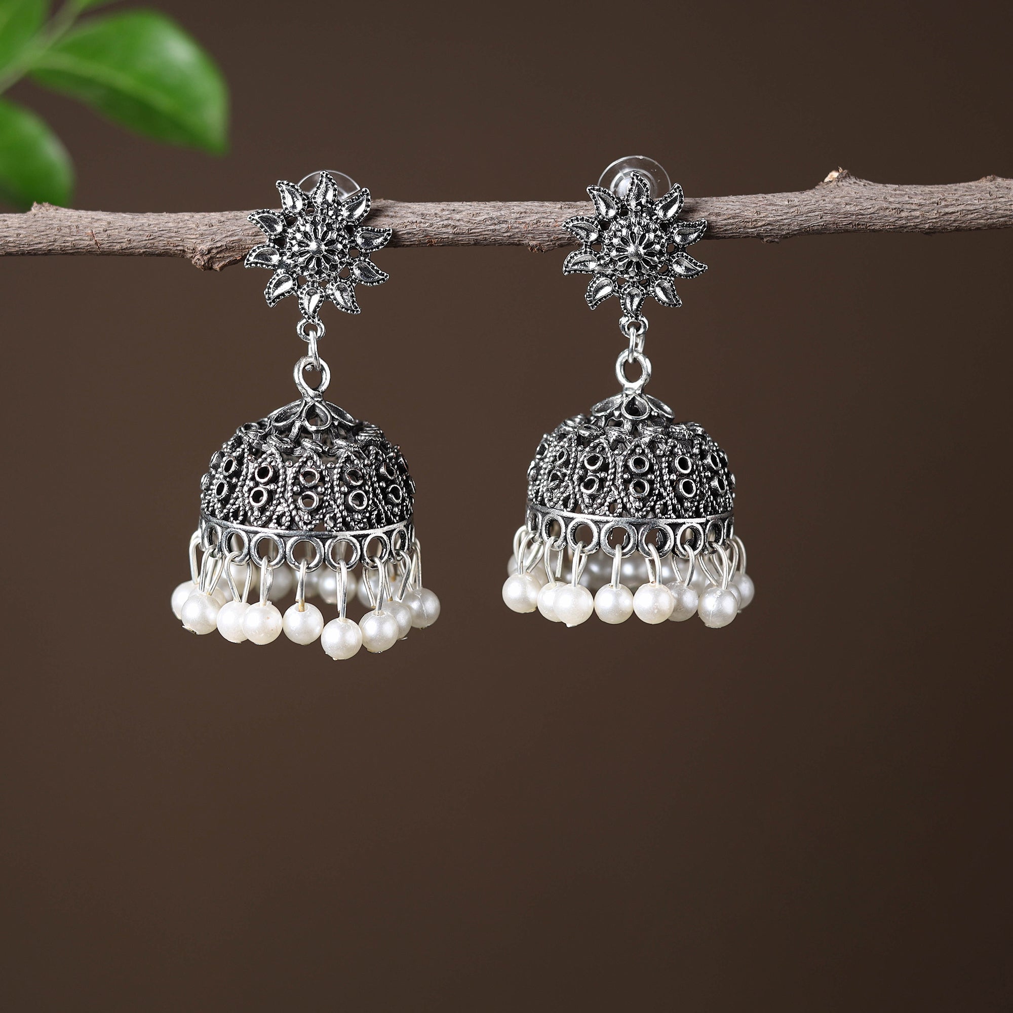 JALPARI Aisha Handcrafted GS Beadwork Jhumki Earrings