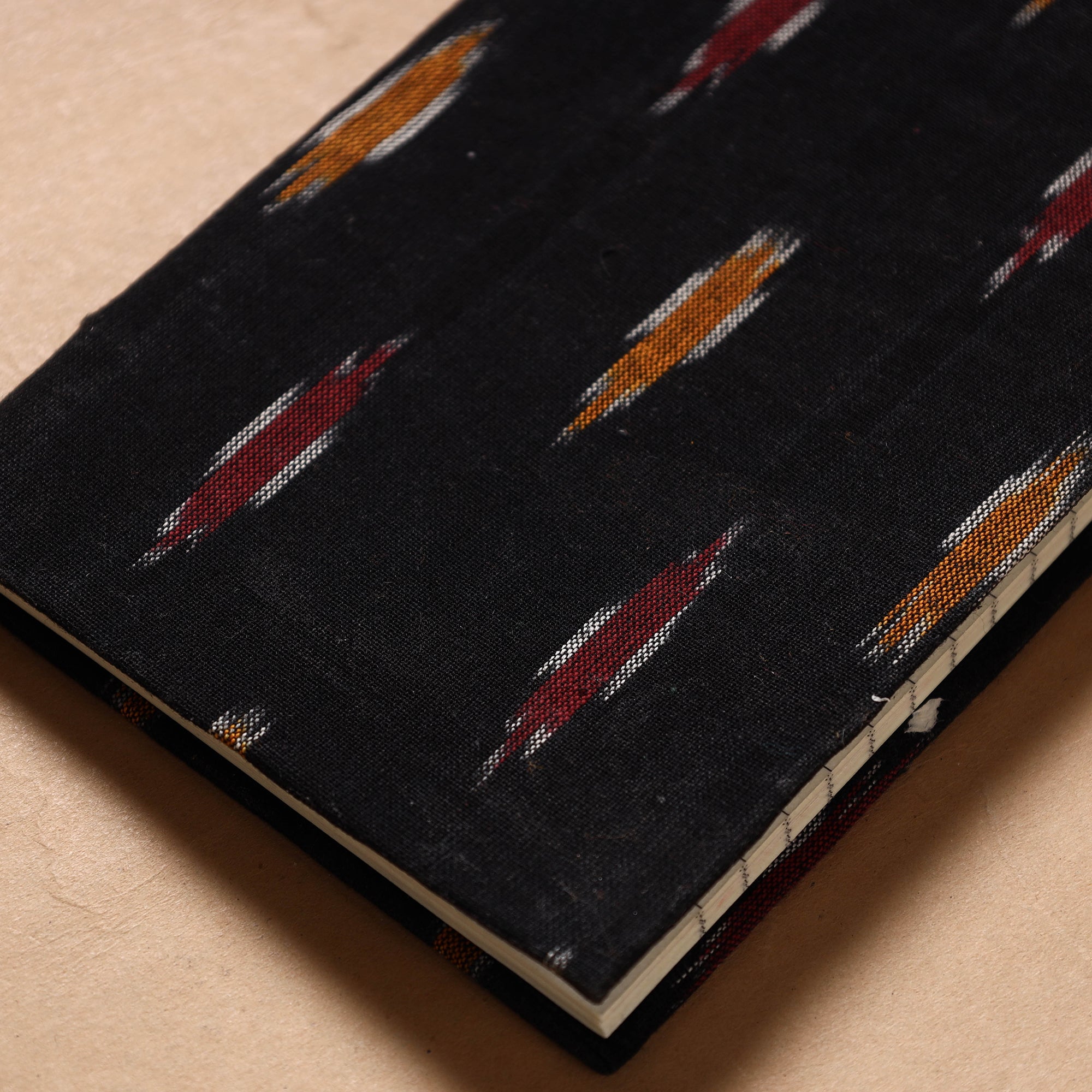 CHUTNEY CRAFT STUDIO Black - Ikat Fabric Cover Handmade Paper Notebook (7 x 5 in) - view 2