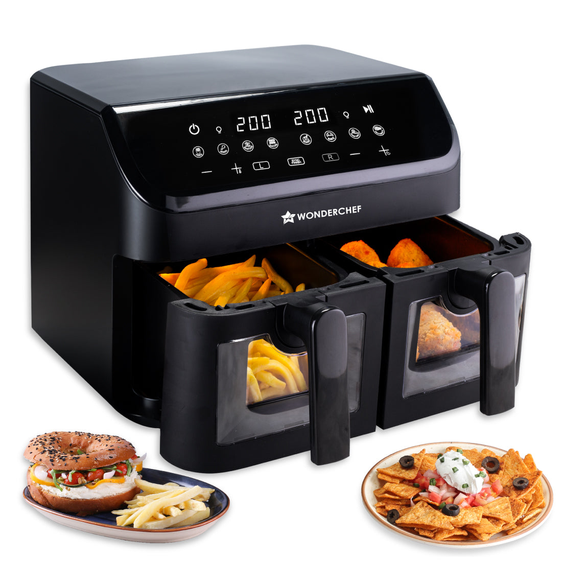 Wonderchef Regenta Digital Air Fryer with Dual Basket | 2000W, 9L.