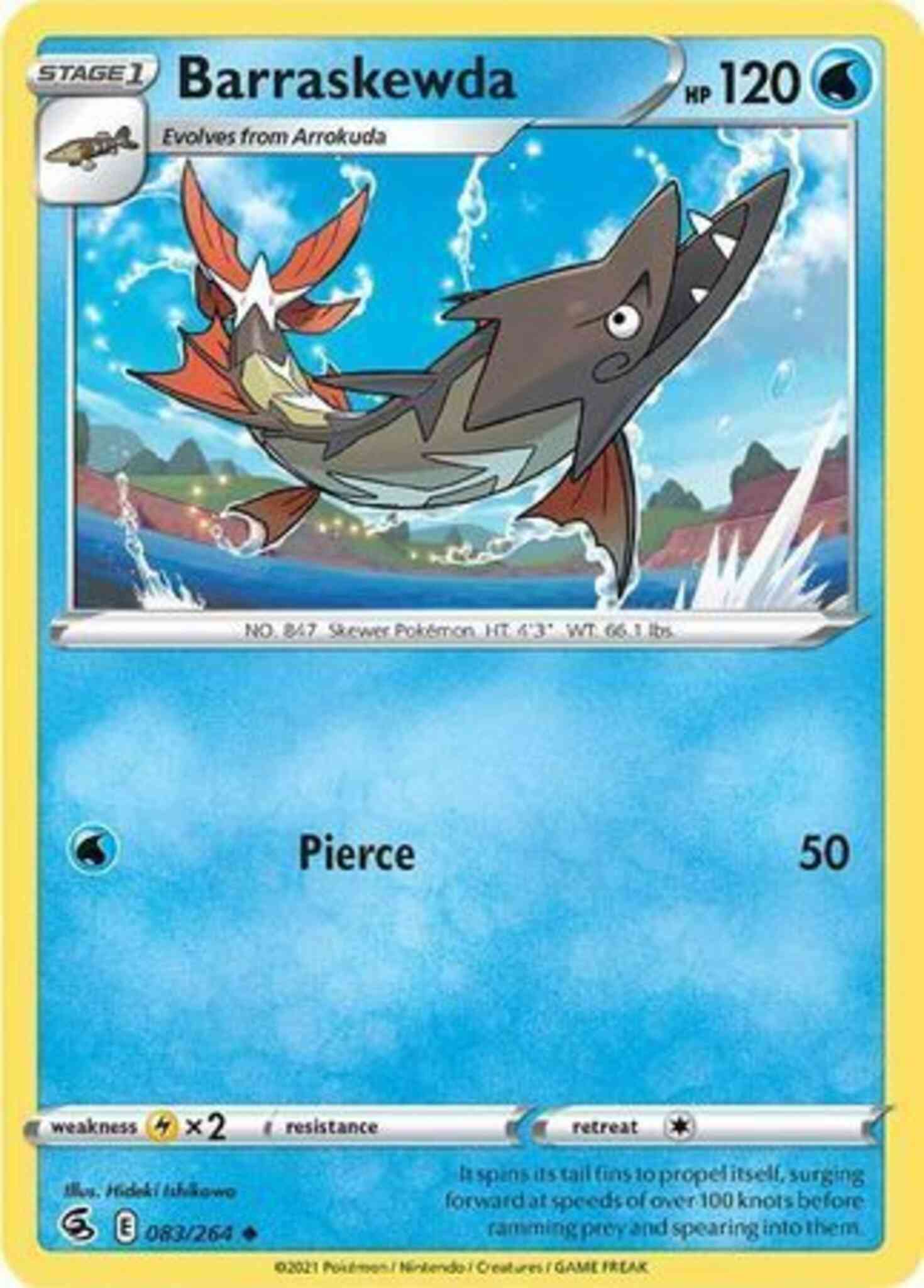 Uncommon swsh8-083 non-holo – Pokémon Barraskewda - 083/264 - Uncommon [SWSH8-083] [Non-Holo]