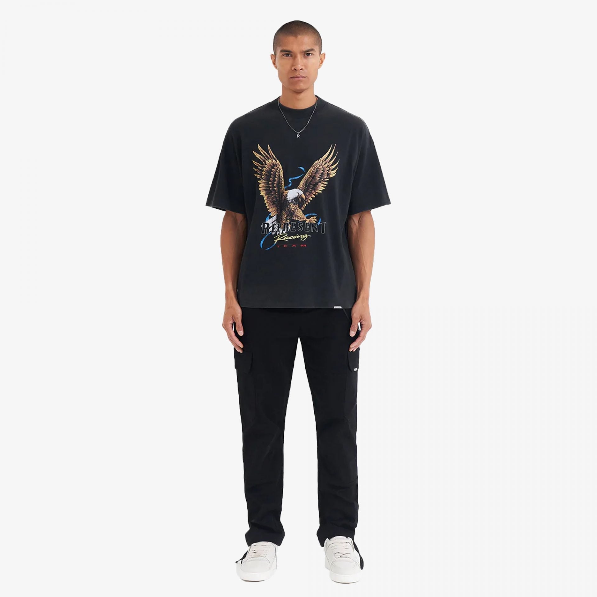 Represent | RACING TEAM EAGLE T-SHIRT { VINTAGE BLACK - view 4