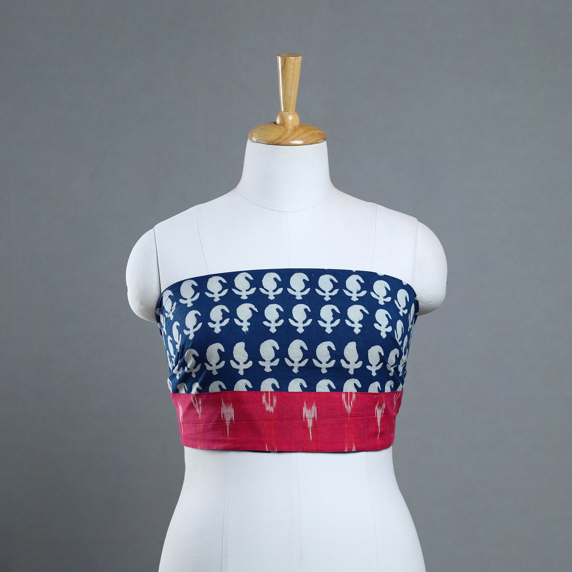 NOORI BAZAR Blue - Block Art Printed Bindaas Cotton Blouse Piece 11
